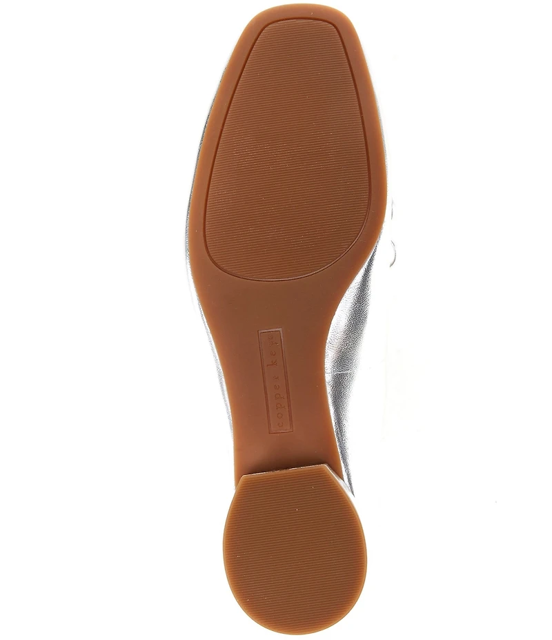 Copper Key Frolic Metallic Leather Double Bow Mary Jane Pumps