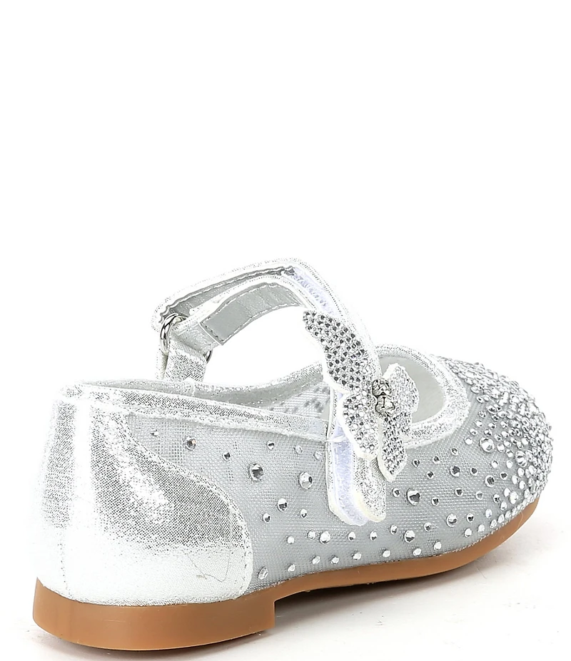 Copper Key Girls' Amelia Rhinestone Butterfly Ornamented Mary Jane Flats (Infant)