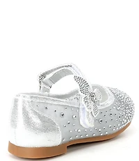Copper Key Girls' Amelia Rhinestone Butterfly Ornamented Mary Jane Flats (Infant)