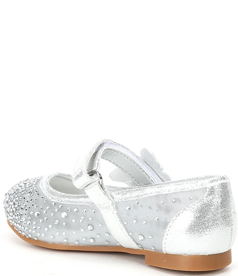 Copper Key Girls' Amelia Rhinestone Butterfly Ornamented Mary Jane Flats (Infant)