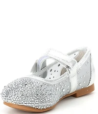 Copper Key Girls' Amelia Rhinestone Butterfly Ornamented Mary Jane Flats (Infant)