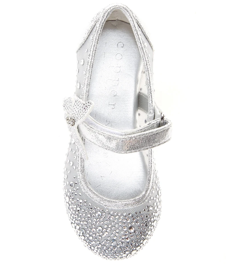 Copper Key Girls' Amelia Rhinestone Butterfly Ornamented Mary Jane Flats (Infant)