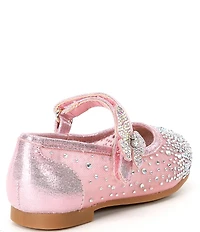 Copper Key Girls' Amelia Rhinestone Butterfly Ornamented Mary Jane Flats (Infant)