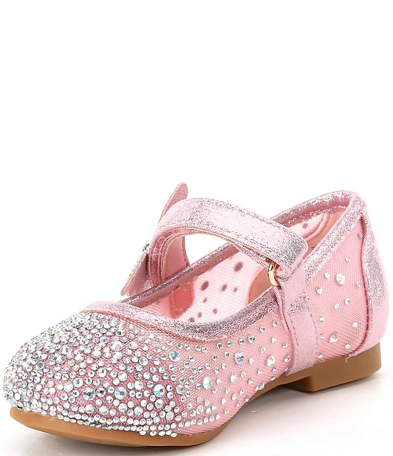 Copper Key Girls' Amelia Rhinestone Butterfly Ornamented Mary Jane Flats (Infant)