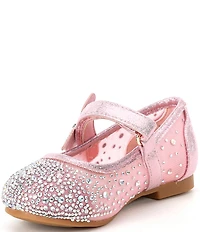 Copper Key Girls' Amelia Rhinestone Butterfly Ornamented Mary Jane Flats (Infant)