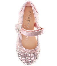 Copper Key Girls' Amelia Rhinestone Butterfly Ornamented Mary Jane Flats (Infant)