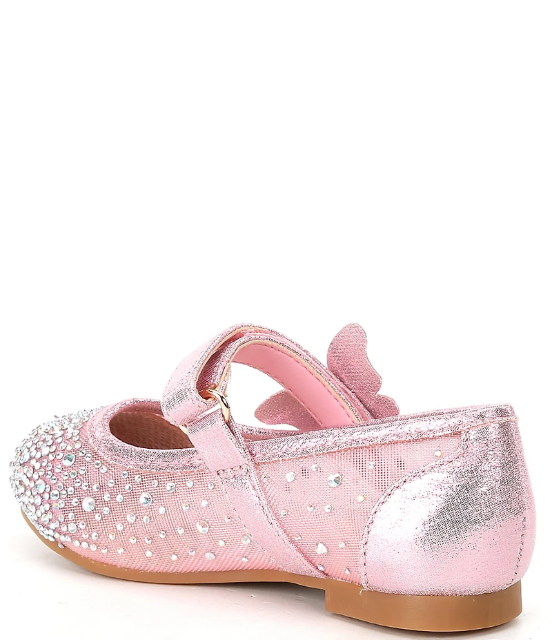 Copper Key Girls' Amelia Rhinestone Butterfly Ornamented Mary Jane Flats (Toddler)