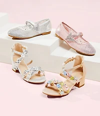 Copper Key Girls' Amelia Rhinestone Butterfly Ornamented Mary Jane Flats (Toddler)