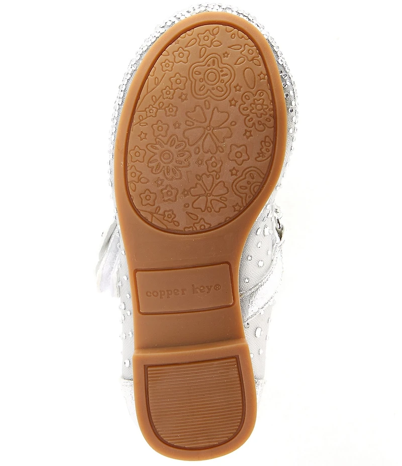 Copper Key Girls' Amelia Rhinestone Butterfly Ornamented Mary Jane Flats (Toddler)