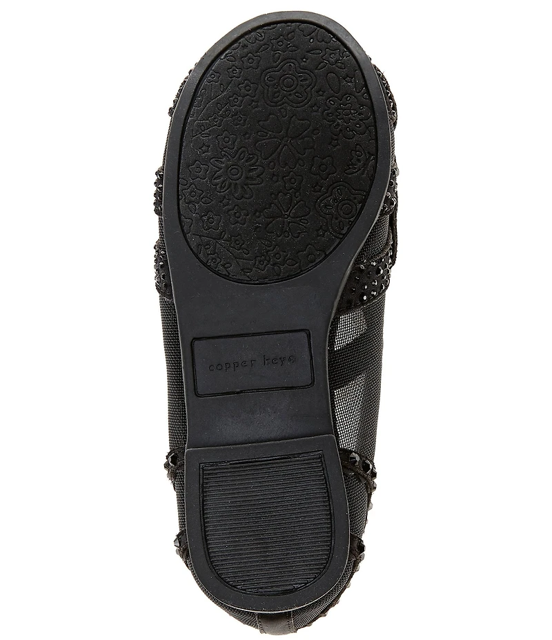 Copper Key Girls' Anise Rhinestone Butterfly Mesh Flats (Infant)