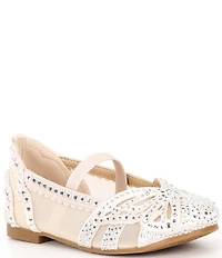 Copper Key Girls' Anise Rhinestone Butterfly Mesh Flats (Youth)