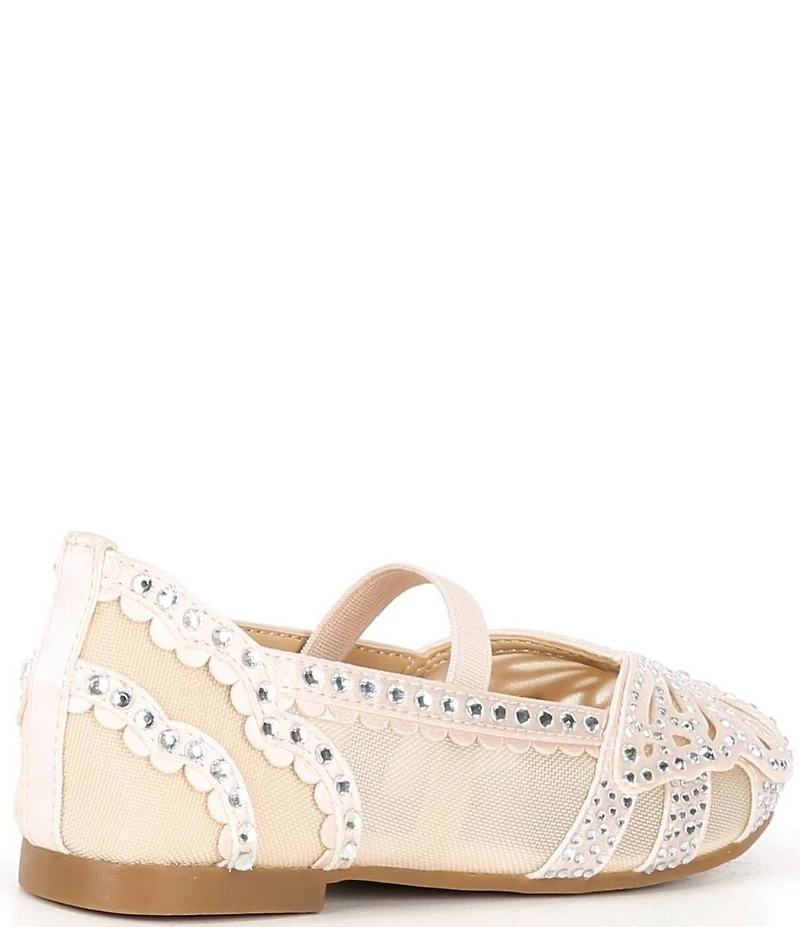 Copper Key Girls' Anise Rhinestone Butterfly Mesh Flats (Youth)