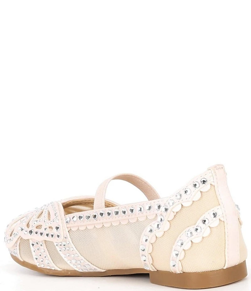 Copper Key Girls' Anise Rhinestone Butterfly Mesh Flats (Youth)