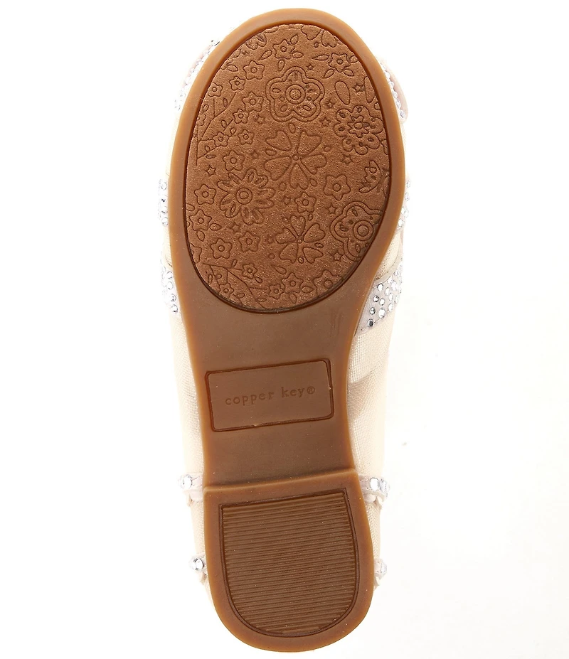 Copper Key Girls' Anise Rhinestone Butterfly Mesh Flats (Youth)