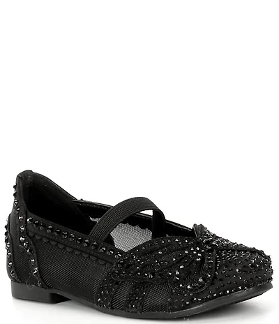Copper Key Girls' Anise Rhinestone Butterfly Mesh Flats (Youth)