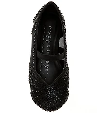 Copper Key Girls' Anise Rhinestone Butterfly Mesh Flats (Youth)
