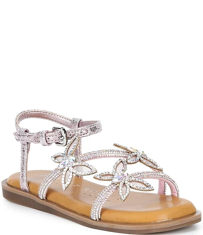 Copper Key Girls' Bea Butterfly Ornamented Embellished Ankle Strap Sandals (Infant)