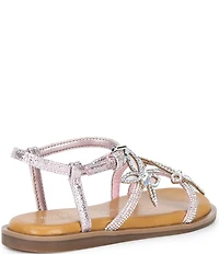 Copper Key Girls' Bea Butterfly Ornamented Embellished Ankle Strap Sandals (Toddler)