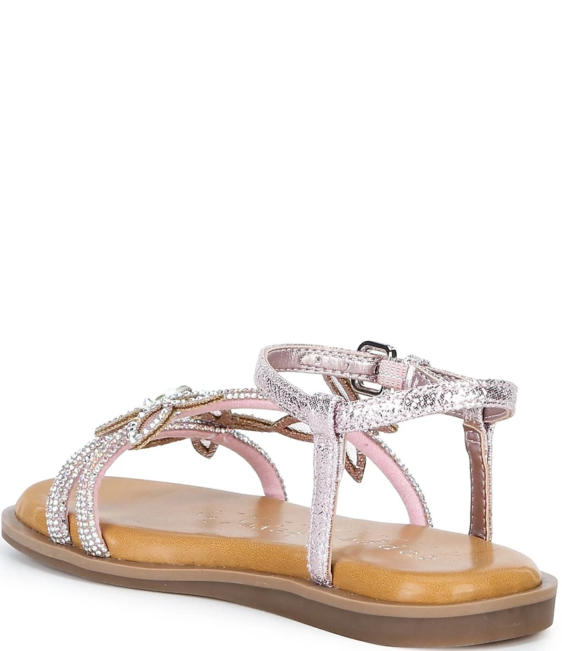 Copper Key Girls' Bea Butterfly Ornamented Embellished Ankle Strap Sandals (Toddler)
