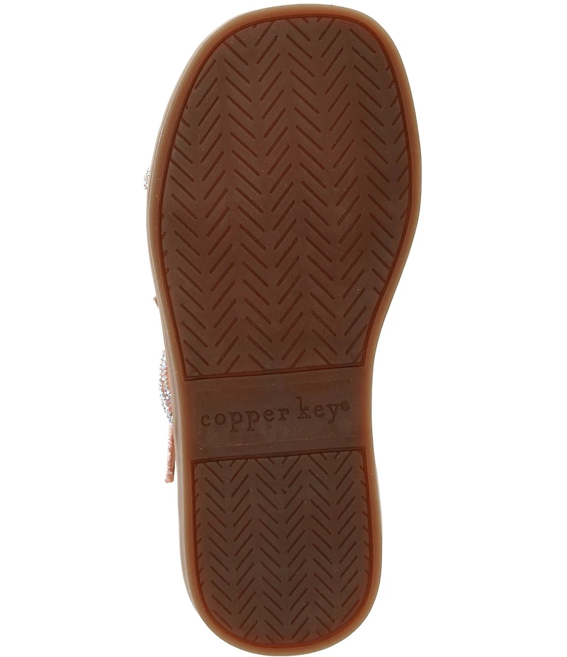 Copper Key Girls' Bea Butterfly Ornamented Embellished Ankle Strap Sandals (Toddler)