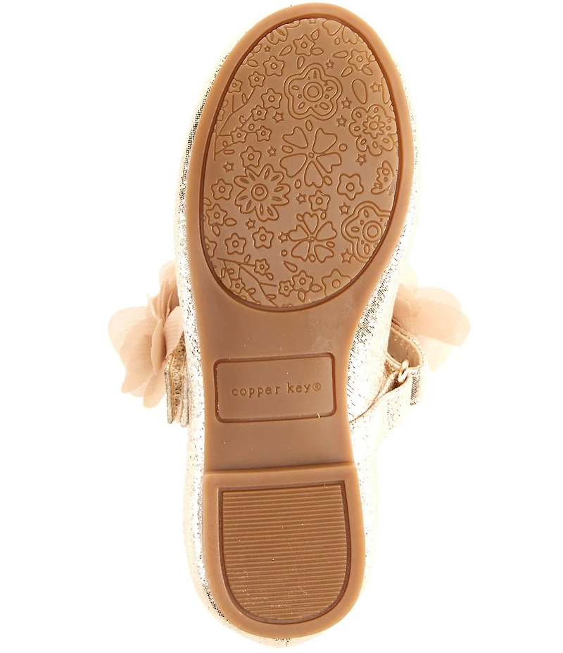 Copper Key Girls' Blossom Chiffon Floral Mary Jane Flats (Infant)