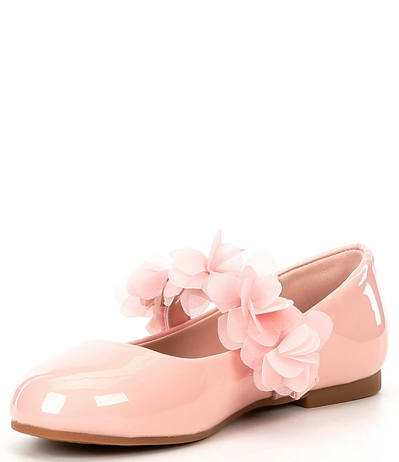 Copper Key Girls' Blossom Chiffon Patent Floral Flats (Toddler)
