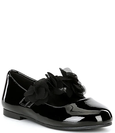 Copper Key Girls' Blossom Chiffon Patent Floral Mary Jane Flats (Youth)