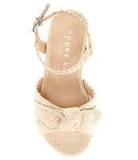 Copper Key Girls' Charlotte Raffia Wedge Bow Sandals (Toddler)