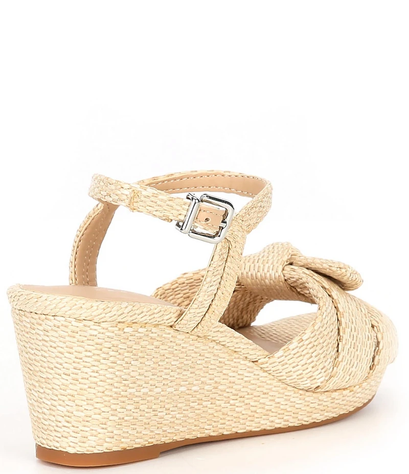 Copper Key Girls' Charlotte Raffia Wedge Bow Sandals (Youth)