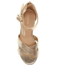 Copper Key Girls' Cyndy Shimmer Bow Dress Sandals (Toddler)