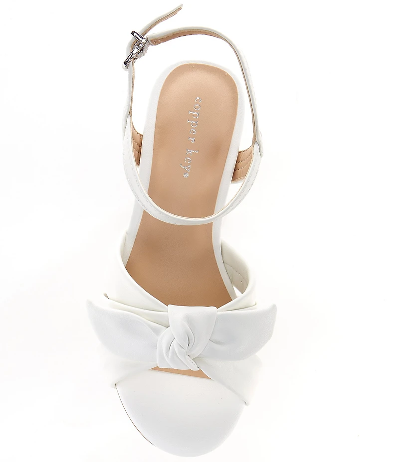 Copper Key Girls' Divine Twist Bow Block Heel Dress Sandals (Youth)