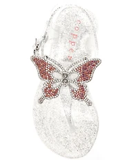 Copper Key Girls' Glenda Clear Jelly Butterfly Sandals (Toddler)