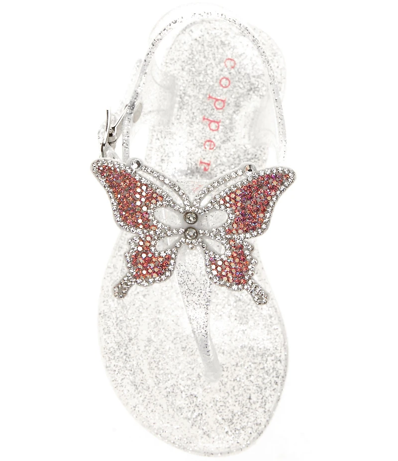 Copper Key Girls' Glenda Clear Jelly Butterfly Sandals (Youth)