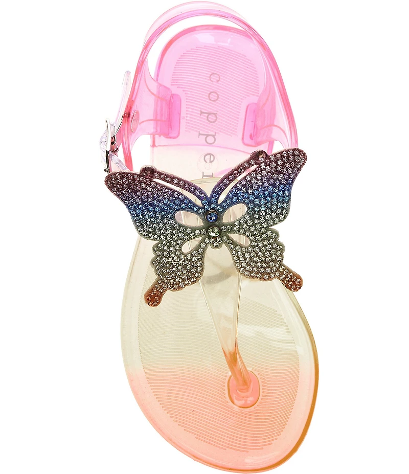 Copper Key Girls' Glenda Rainbow Jelly Butterfly Sandals (Infant)