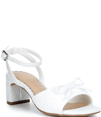 Copper Key Girls' Kape Floral Lace Bow Ankle Strap Dress Sandals (Toddler)