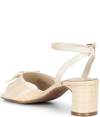Copper Key Girls' Kape Raffia Bow Ankle Strap Dress Sandals (Youth)