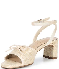 Copper Key Girls' Kape Raffia Bow Ankle Strap Dress Sandals (Youth)