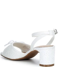 Copper Key Girls' Kape Floral Lace Bow Ankle Strap Dress Sandals (Youth)