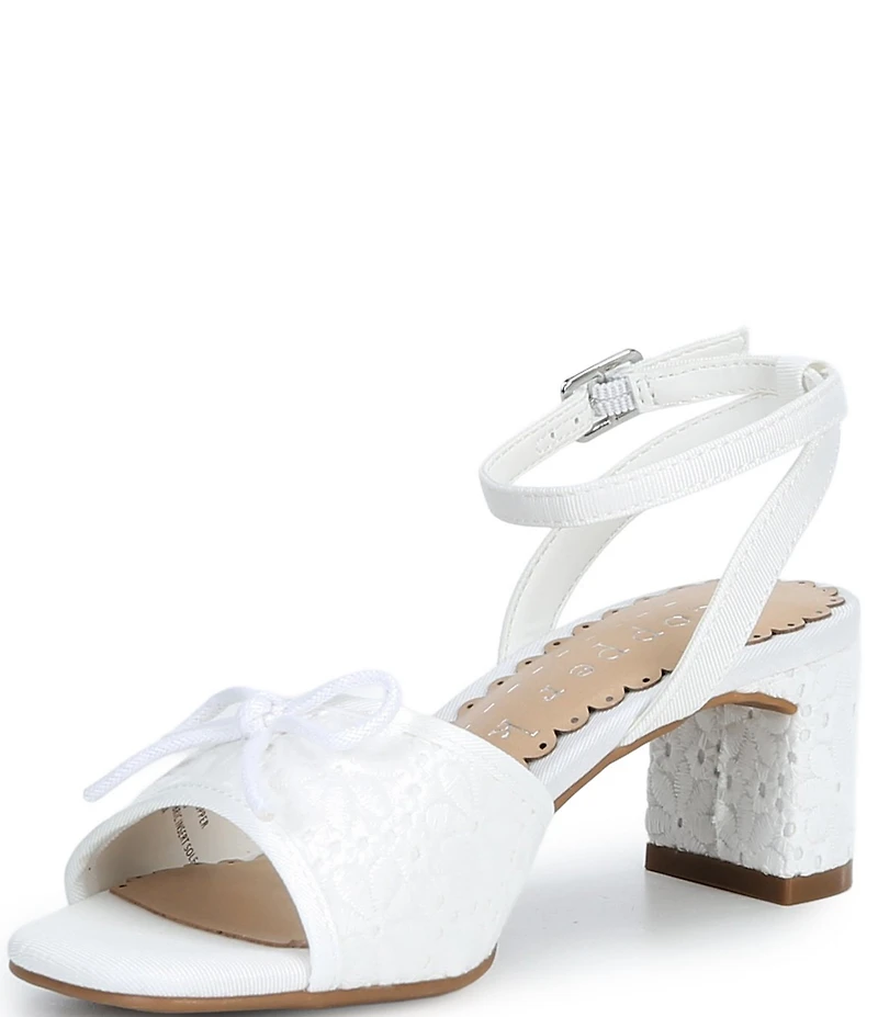 Copper Key Girls' Kape Floral Lace Bow Ankle Strap Dress Sandals (Youth)
