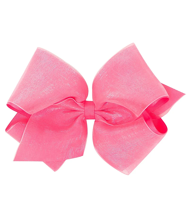 Copper Key Girls King Pinch Clip Organza Hair Bow