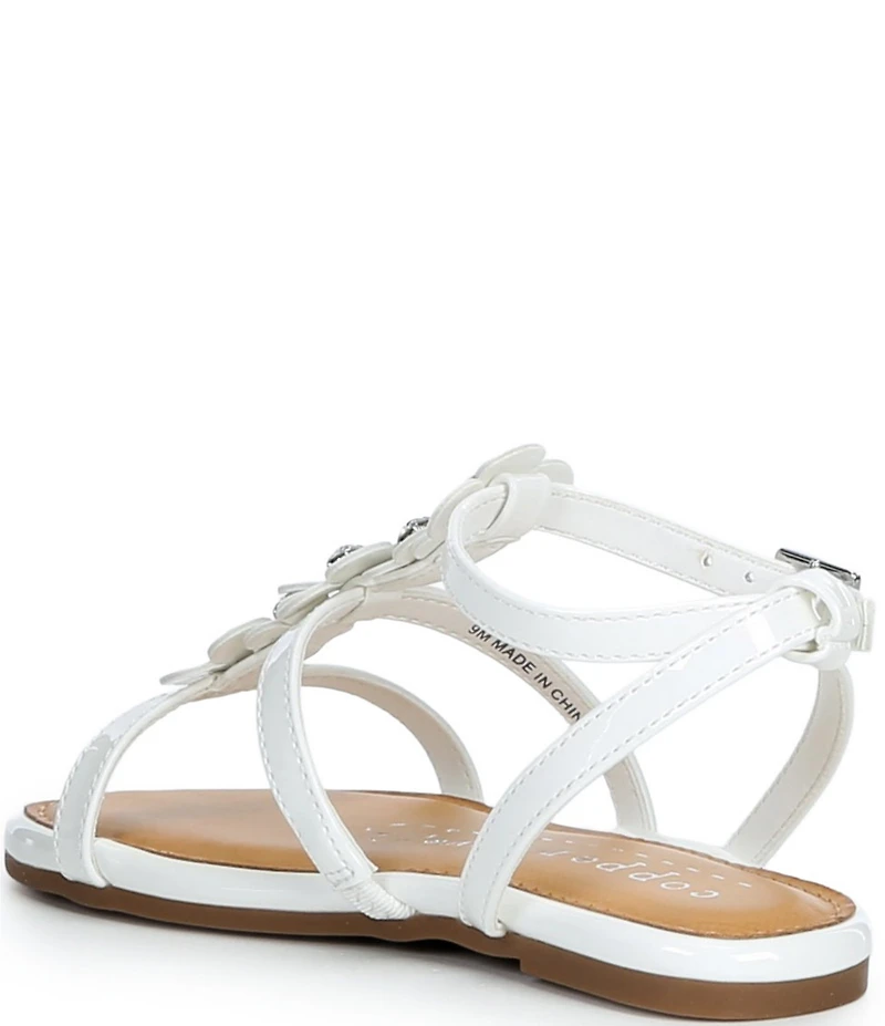 Copper Key Girls' Kori Patent Buckle Embellished Floral Sandals (Infant)