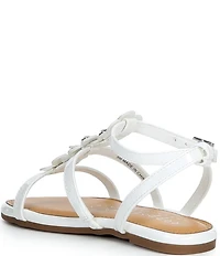 Copper Key Girls' Kori Patent Buckle Embellished Floral Sandals (Toddler)