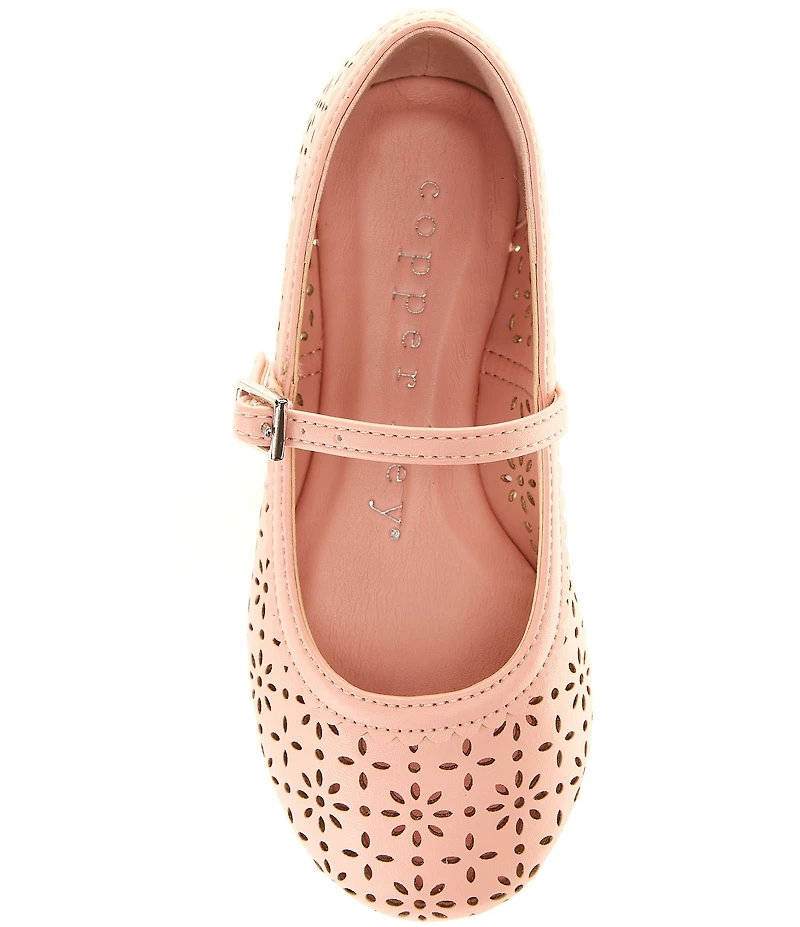 Copper Key Girls' Lorelei Floral Perforated Detail Mary Jane Flats (Infant)