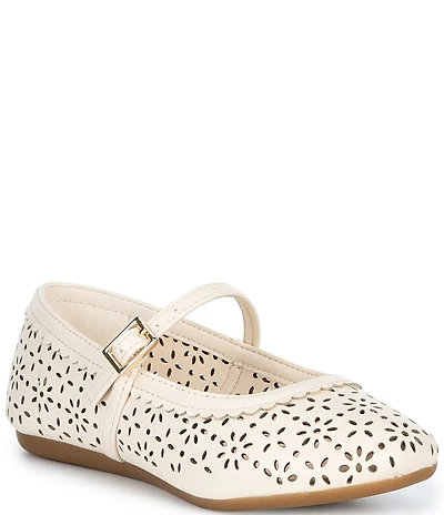 Copper Key Girls' Lorelei Floral Perforated Detail Mary Jane Flats (Infant)