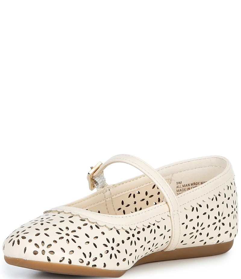 Copper Key Girls' Lorelei Floral Perforated Detail Mary Jane Flats (Infant)