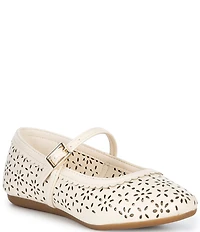 Copper Key Girls' Lorelei Floral Perforated Detail Mary Jane Flats (Toddler)