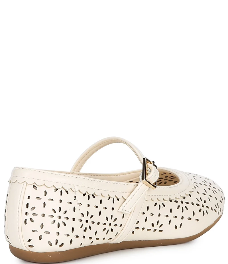 Copper Key Girls' Lorelei Floral Perforated Detail Mary Jane Flats (Toddler)