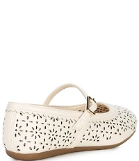 Copper Key Girls' Lorelei Floral Perforated Detail Mary Jane Flats (Toddler)