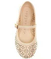 Copper Key Girls' Lorelei Floral Perforated Detail Mary Jane Flats (Toddler)