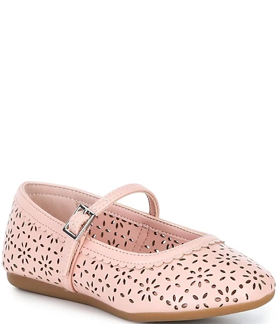 Copper Key Girls' Lorelei Floral Perforated Detail Mary Jane Flats (Toddler)